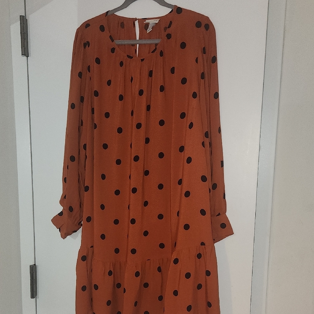 Polka Dot Dress in Orange and Black